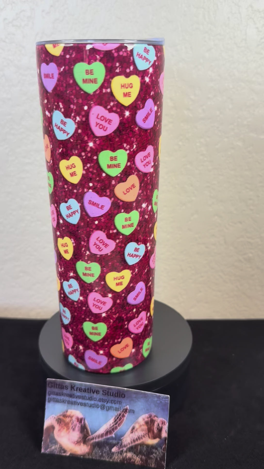 Candy Hearts Tumbler. Sublimation Cup