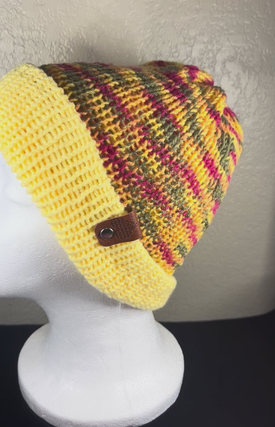 Reversible Beanie with Yellow Rim
