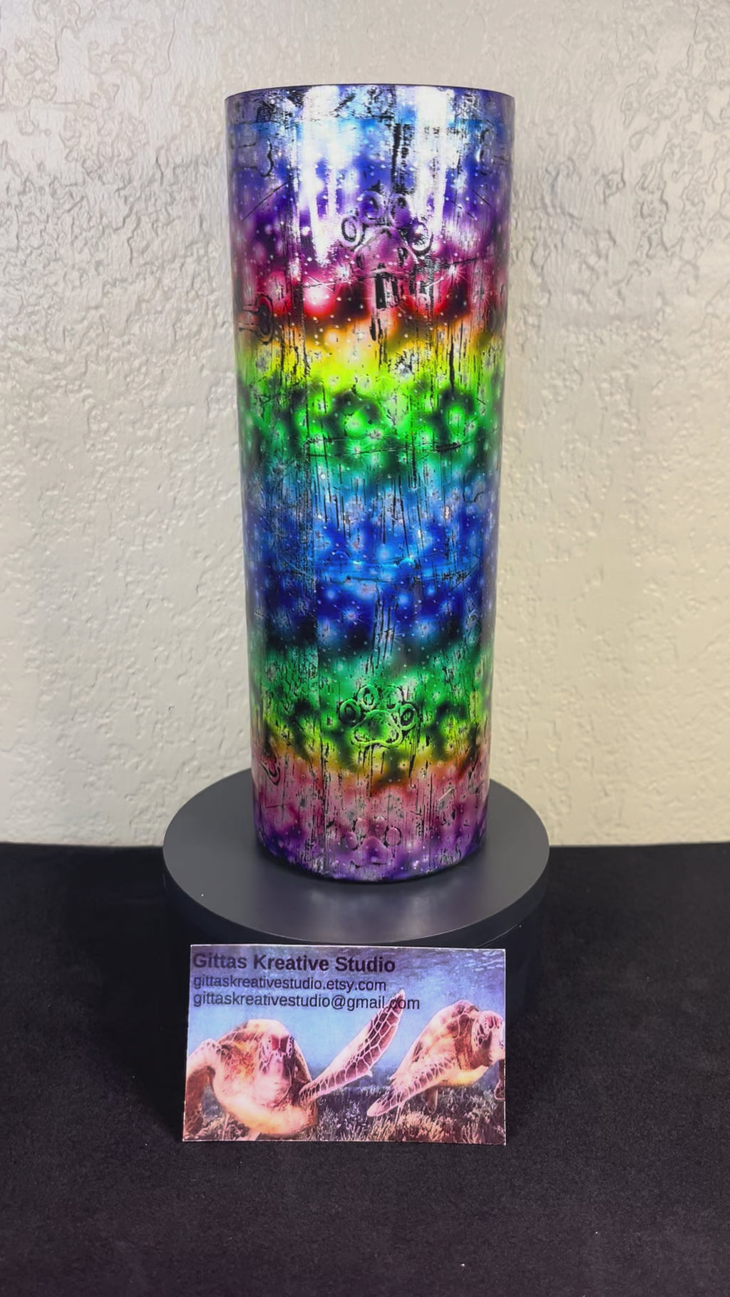 12. 20oz Rainbow Color Paw and Bone Tumbler
