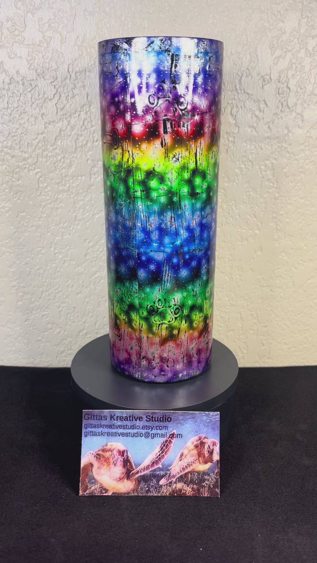 12. 20oz Rainbow Color Paw and Bone Tumbler