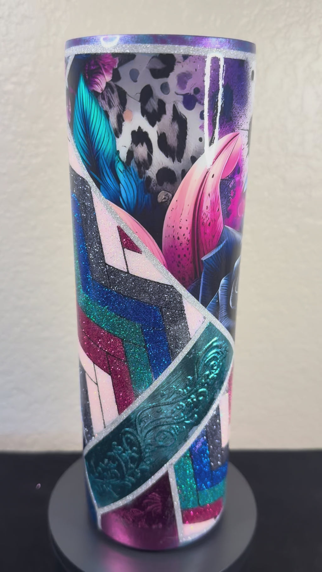#2 30oz Black Rose Tumbler