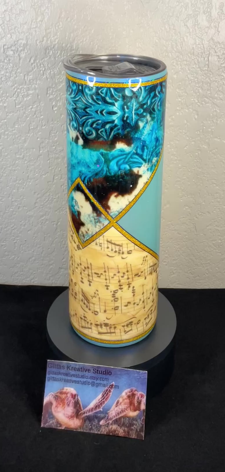 30oz  Epoxy  Blessed Tumbler with Sheet Music