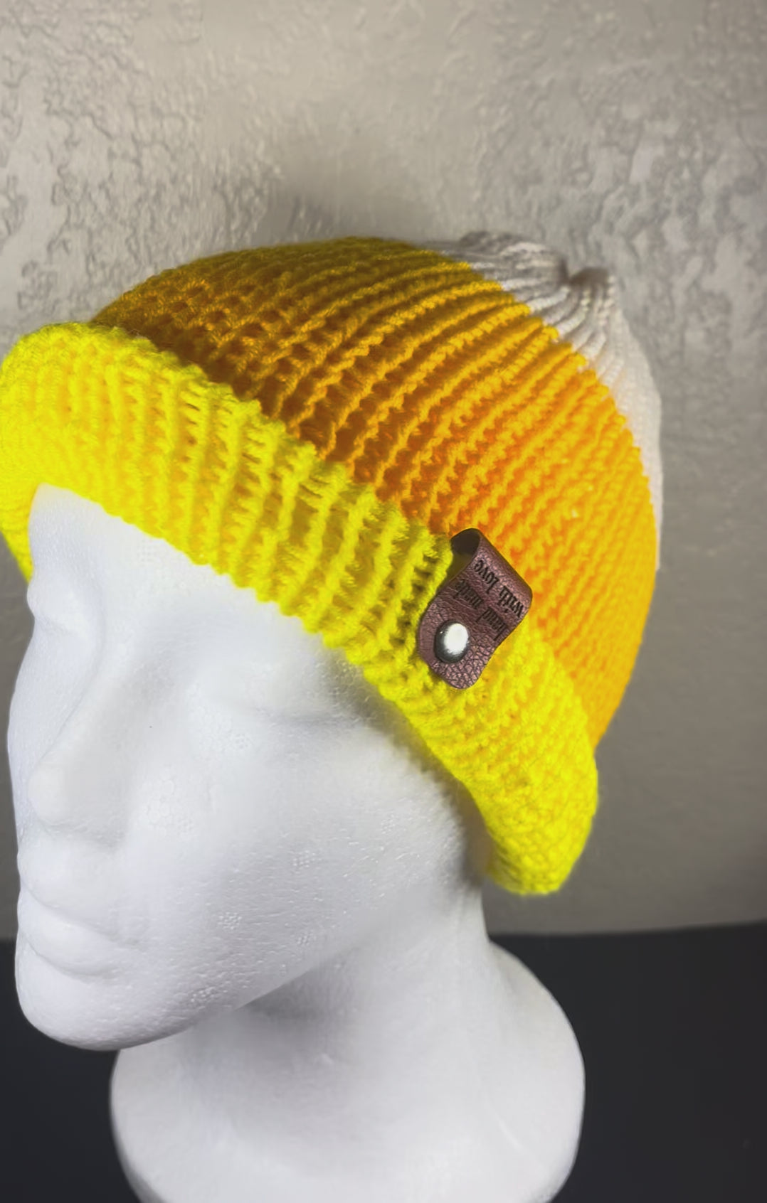 Reversible Candy Corn Look Hat or Beanie