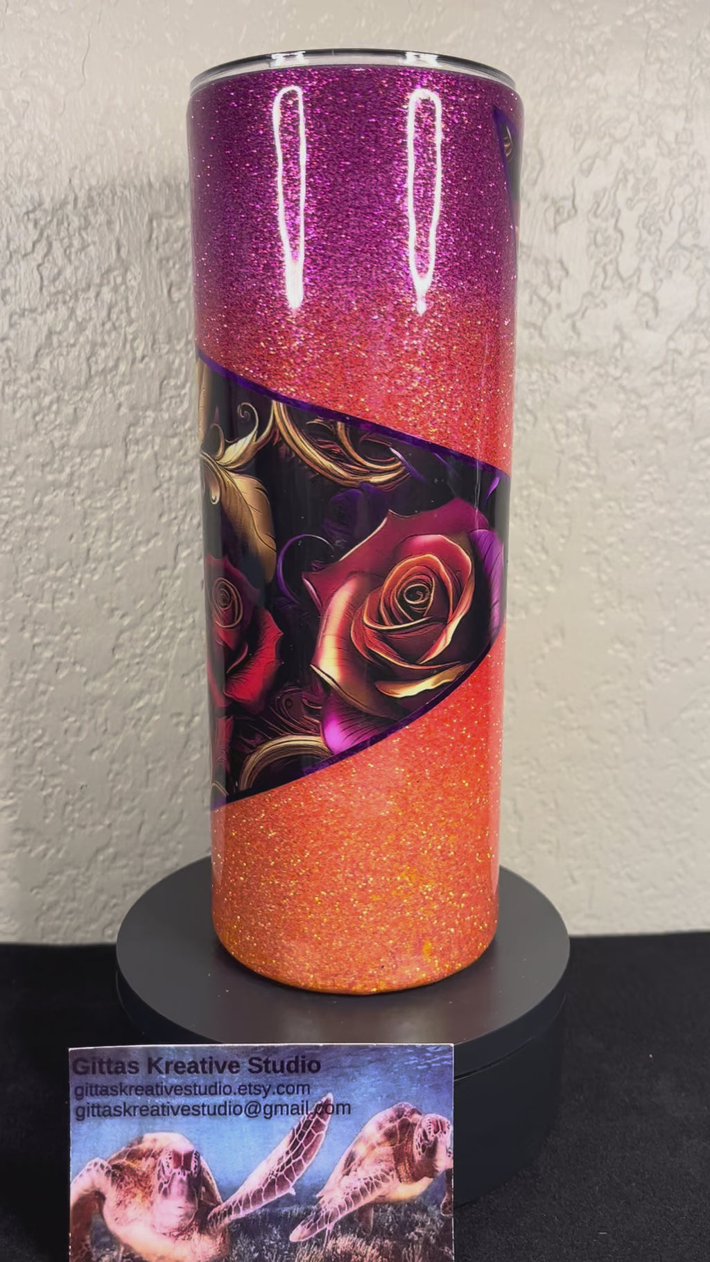 13. 20oz Gothic Style Roses Tumbler
