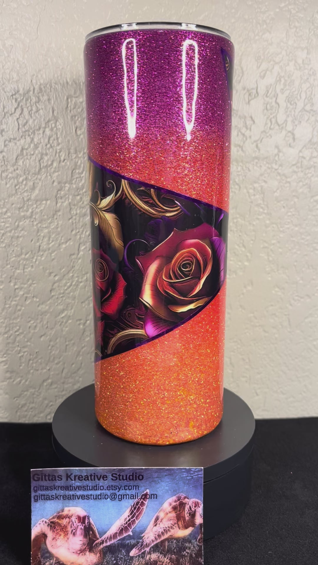13. 20oz Gothic Style Roses Tumbler
