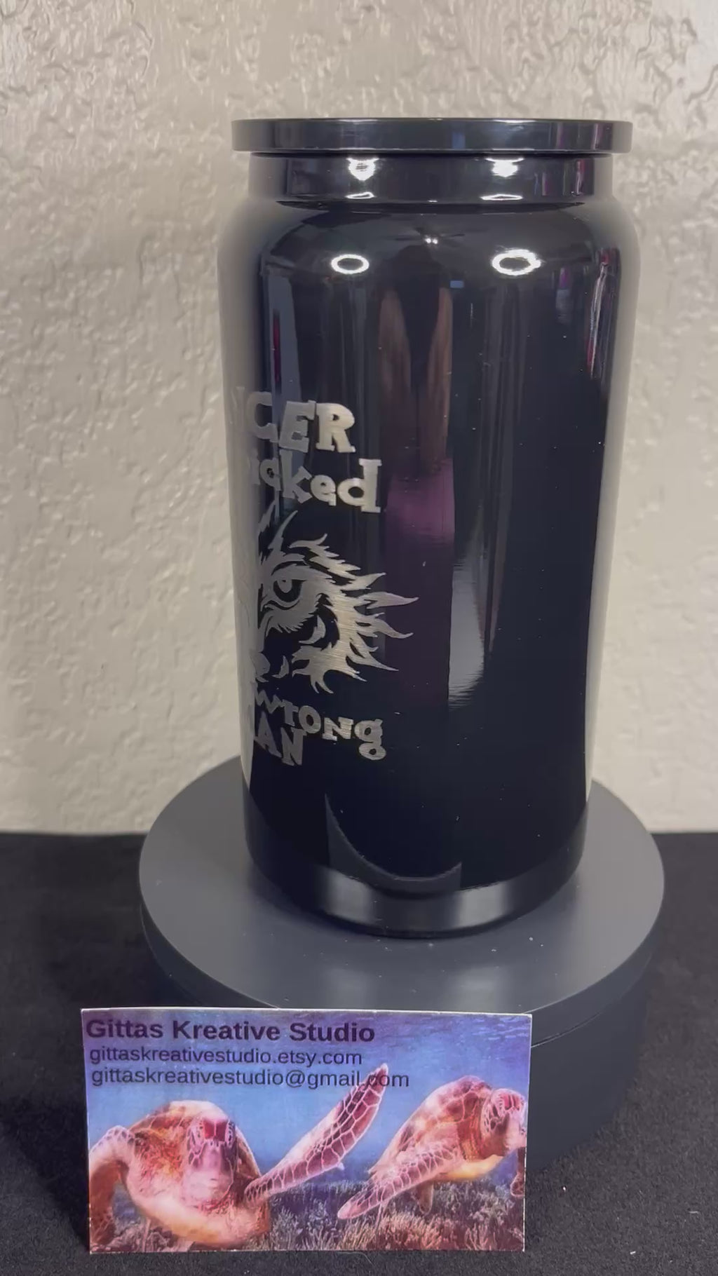 16oz laser edged Cancer Guy Tumbler