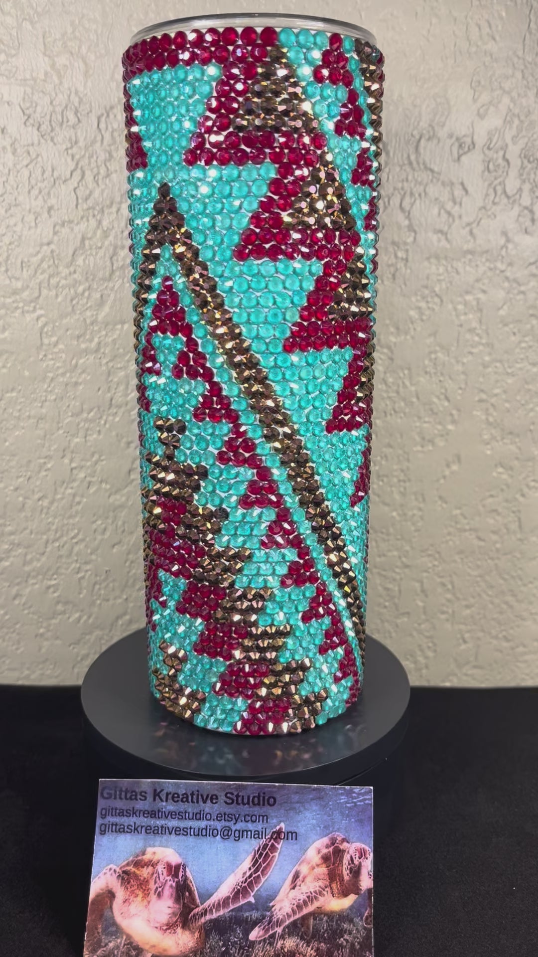 20oz Western Look Glass Rhinestone Tumbler