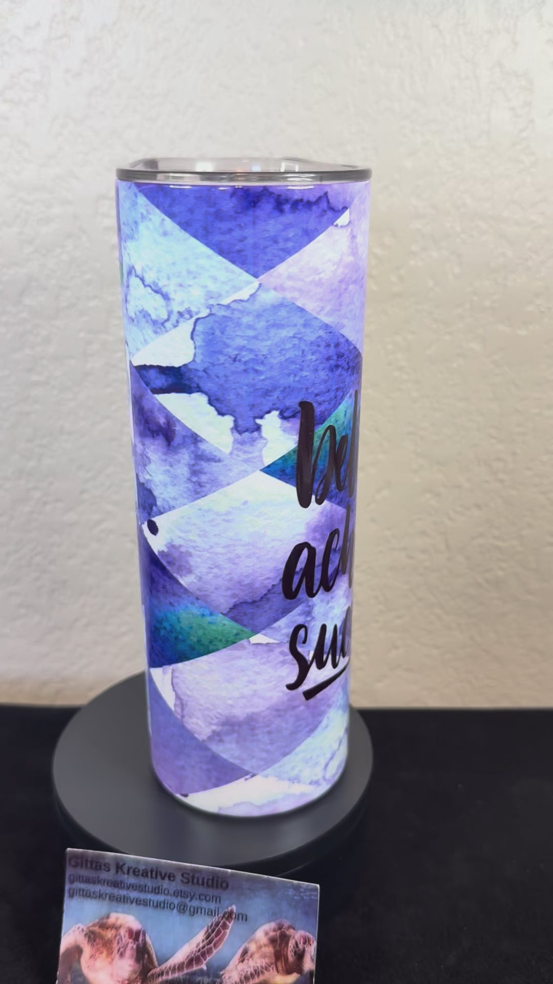 20oz Believe, Achieve , Succeed Abstract Watercolor Tumbler. Sublimation Cup