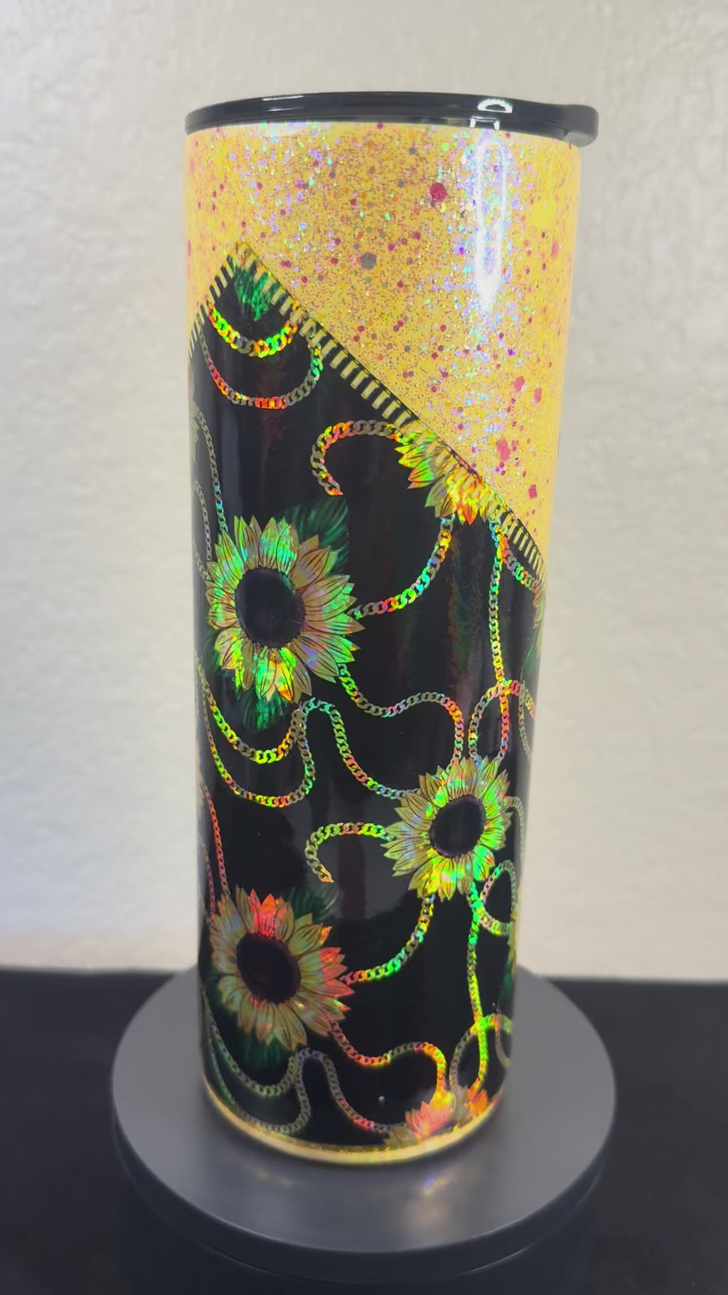 2. 20oz Holographic Sunflower Tumbler