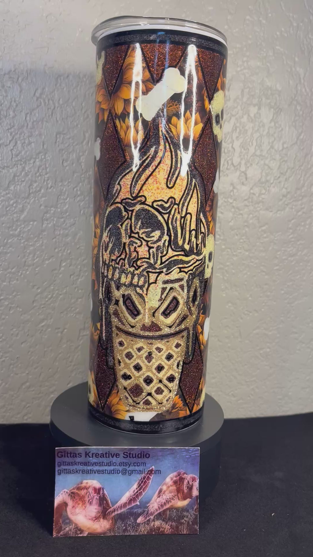30oz  Tumbler with Ice Cream Cone Skull and Bones