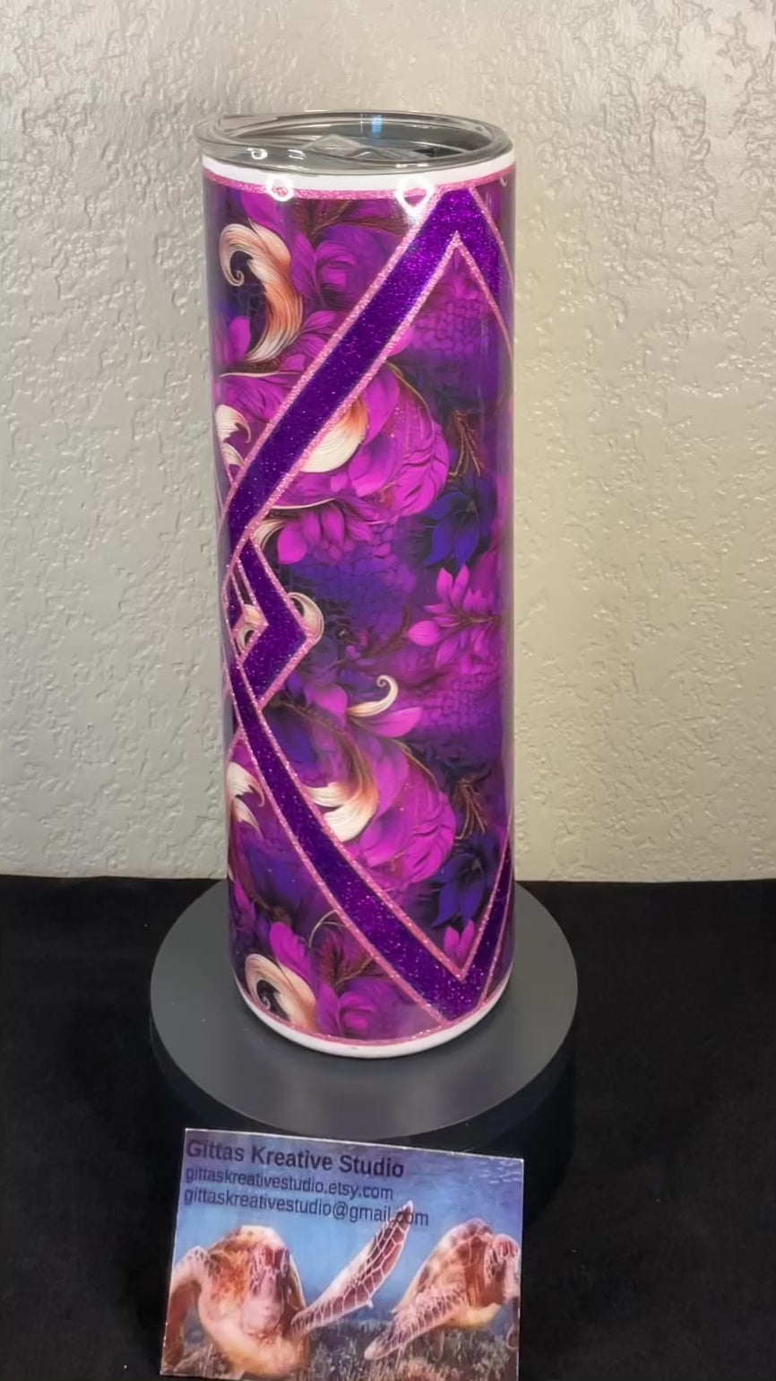 30oz Pink and Purple Glitter Tumbler